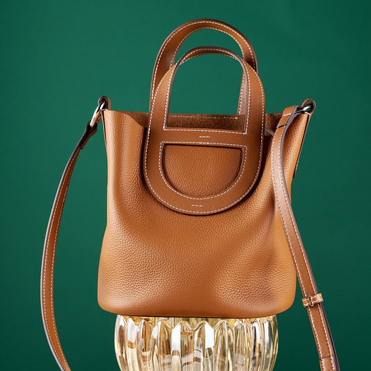 Women's Cowhide Pig Nose Versatile Vegetable Basket Crossbody Bags