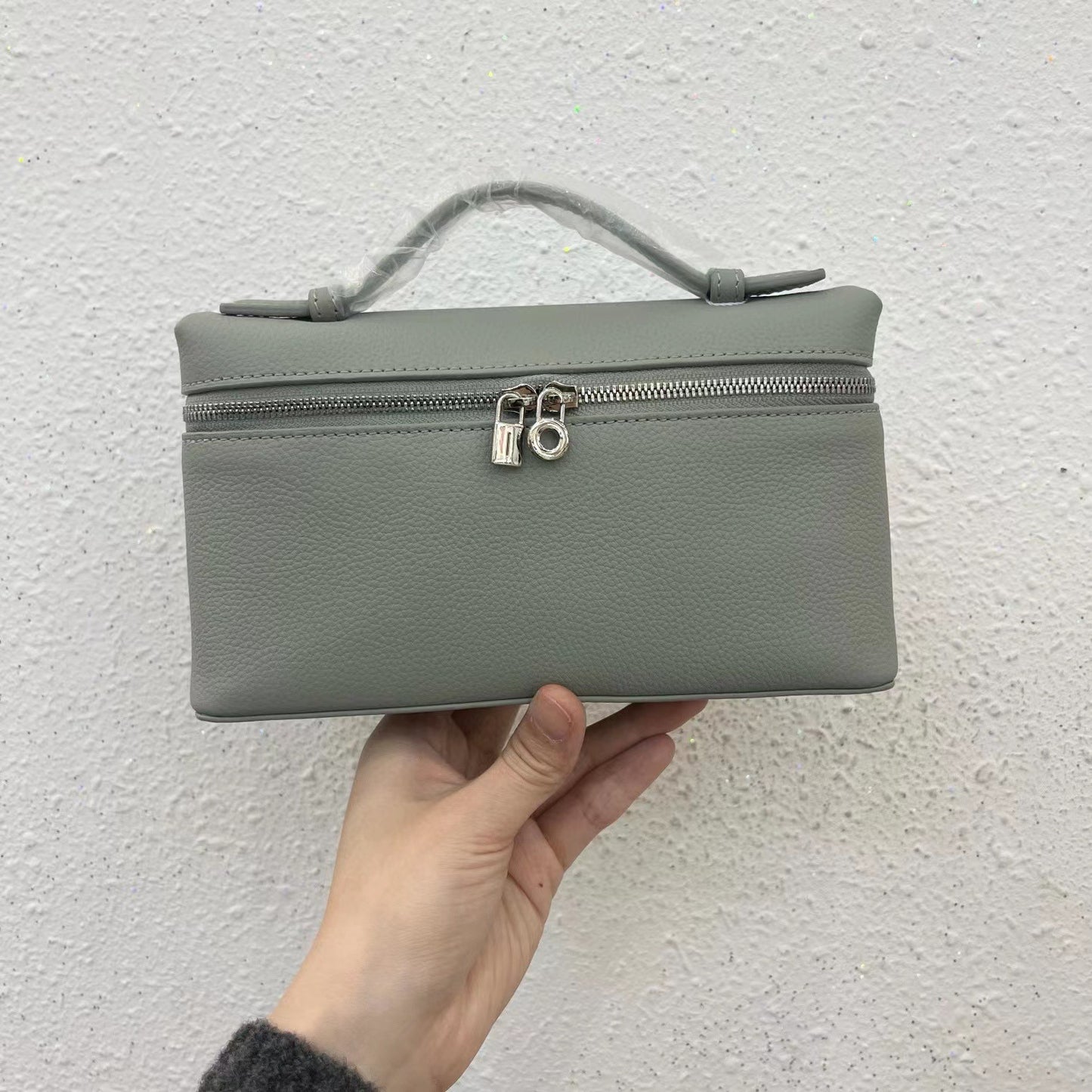 Women's Genuine Leather Graceful Lunch Box Litchi Crossbody Bags