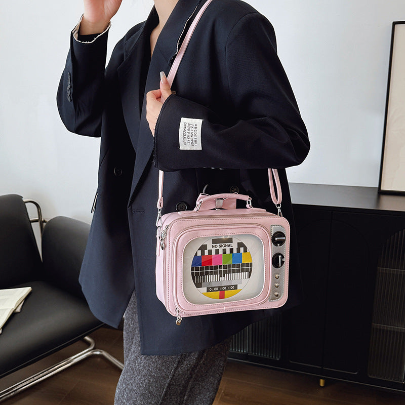Women's Cartoon Large Capacity Retro Tv Shoulder Bags