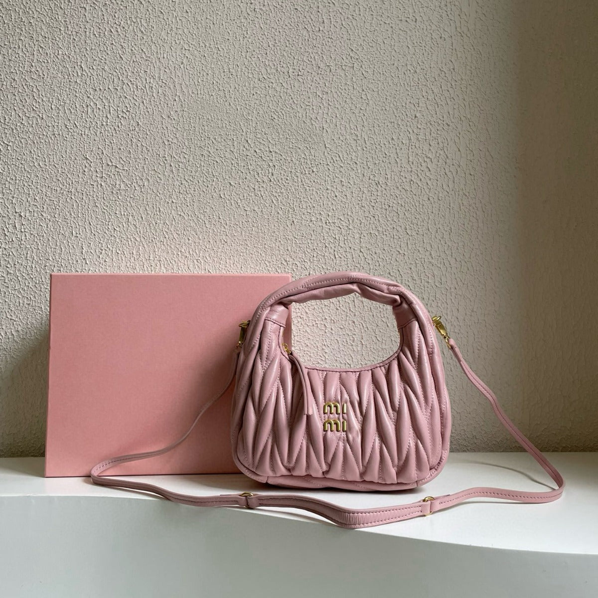 Classy Sheepskin Underarm Pleated Diamond Pattern Crossbody Bags