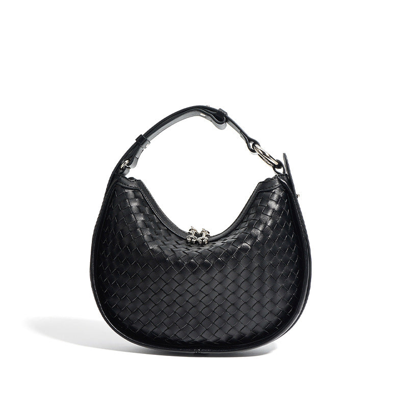 Women's Leather Selenodont Large Capacity Commuter Hand-woven Bags