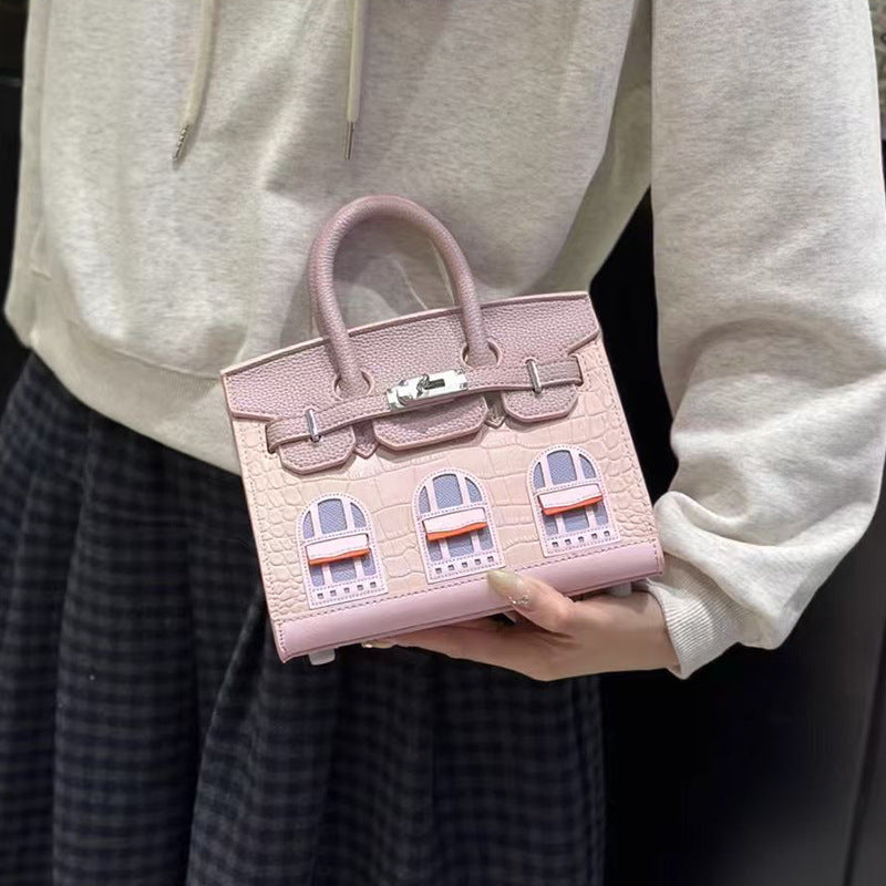 Women's House High-grade Exquisite Color Matching Design Crossbody Bags