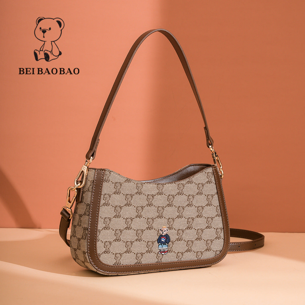 Women's Source Fashion Bear Single Underarm Canvas Crossbody Bags