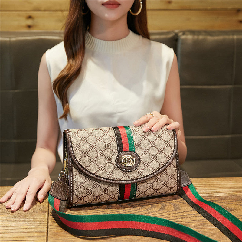 Women's Trendy Fashion Contrast Color Strap Crossbody Bags