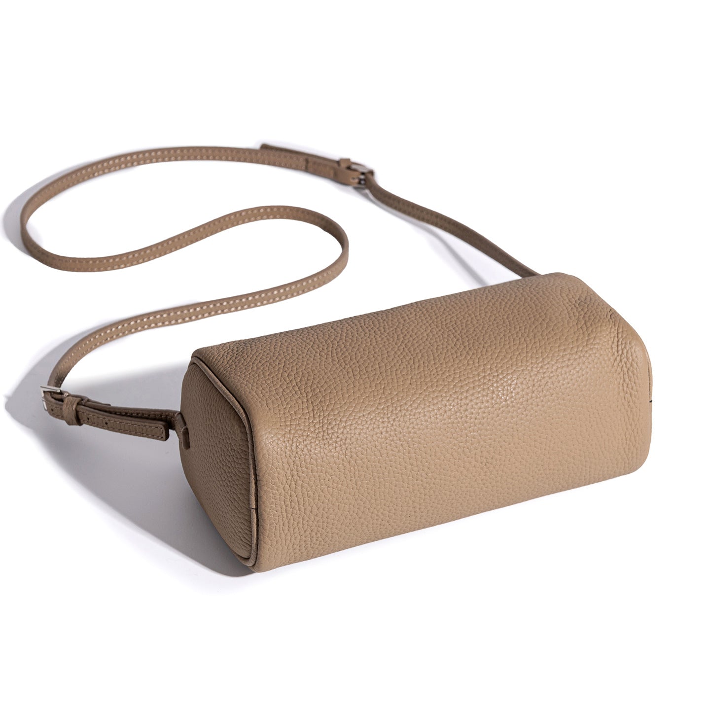 Charming First Layer Cowhide Zipper Round Bags