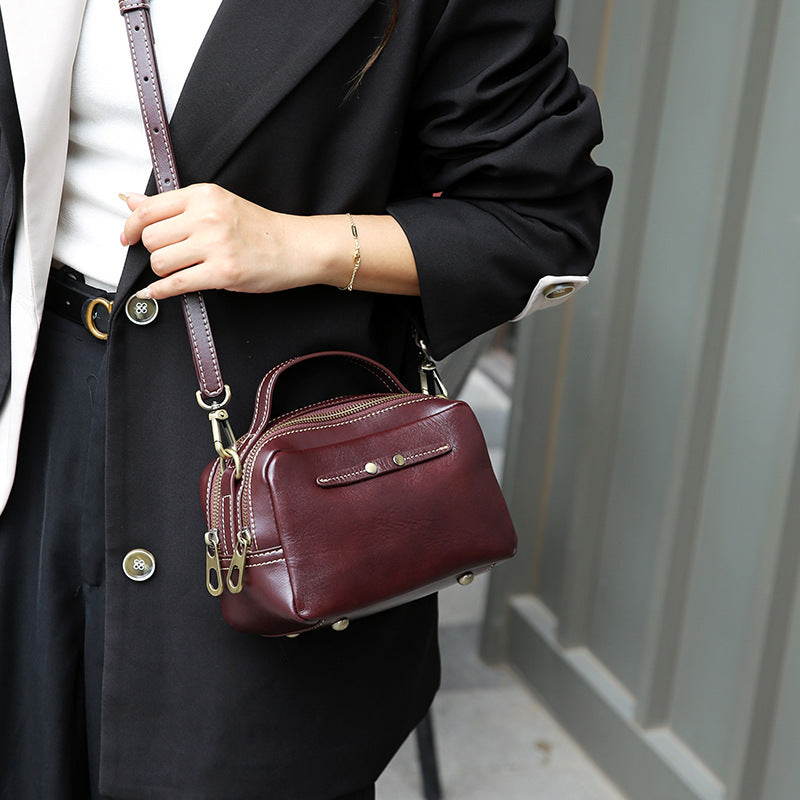 Women's Female Versatile Niche Design Genuine Leather Crossbody Bags