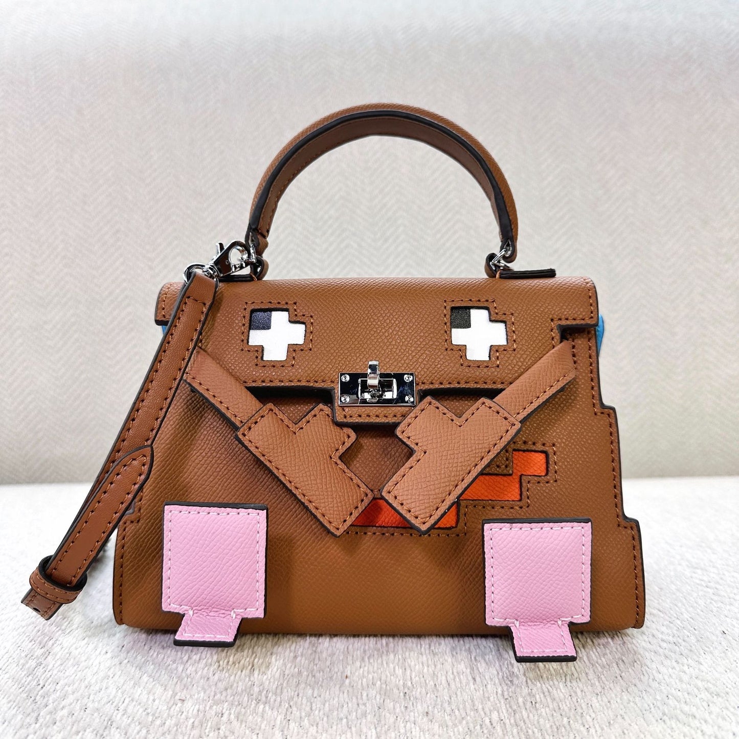 Women's Leather Mosaic Doll Little Monster Cute Bags