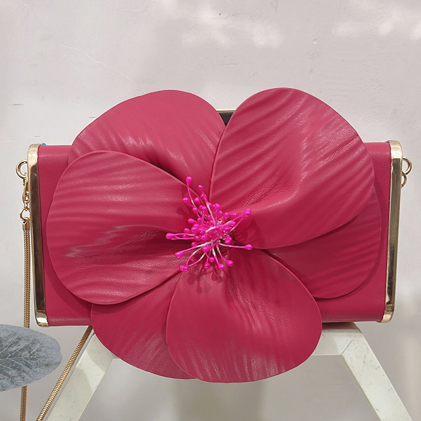 Women's French Style Petal Flower Box Single Chain Crossbody Bags