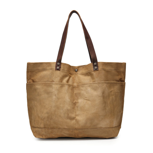 Women's & Men's & Large Capacity Waxed Canvas Commuter Waterproof Shoulder Bags