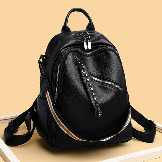 Women's Leather Shiralee Korean Fashion Soft Multifunctional Backpacks