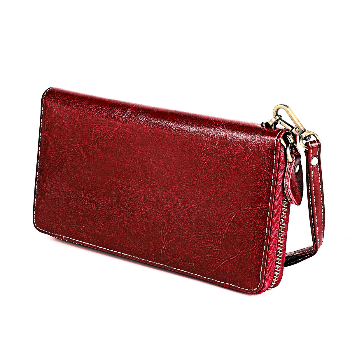 Women's Leather Long Large Capacity Cowhide Mobile Ladies Wallets