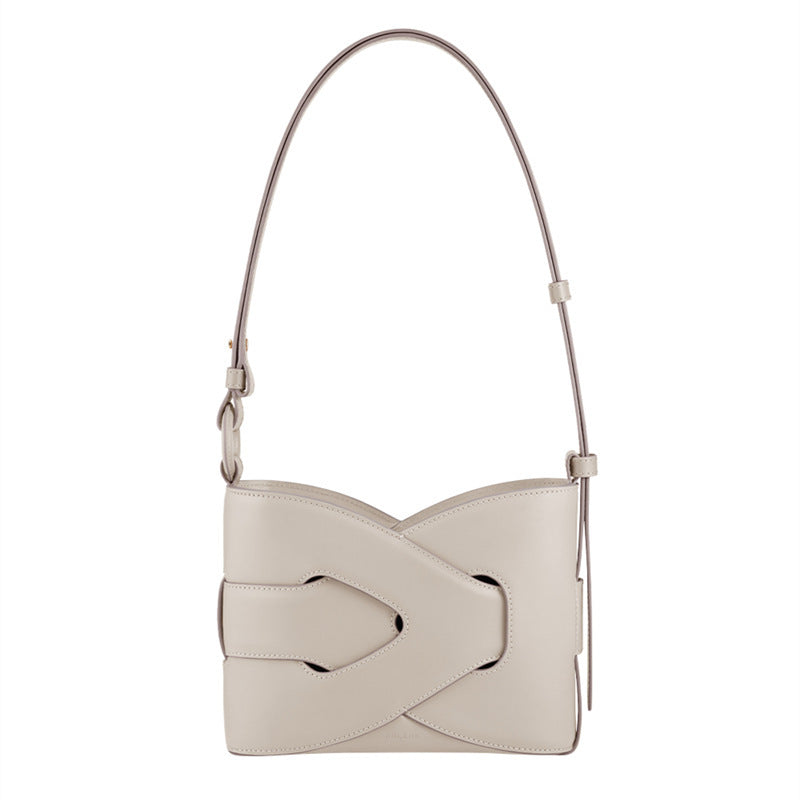 Women's High-grade Genuine Leather Geometric Design Niche Shoulder Bags
