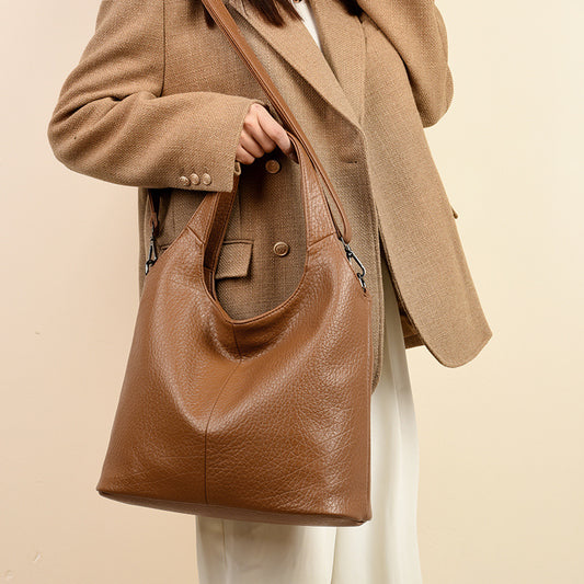 Women's Soft Leather Commuting Large Fashion Underarm Shoulder Bags