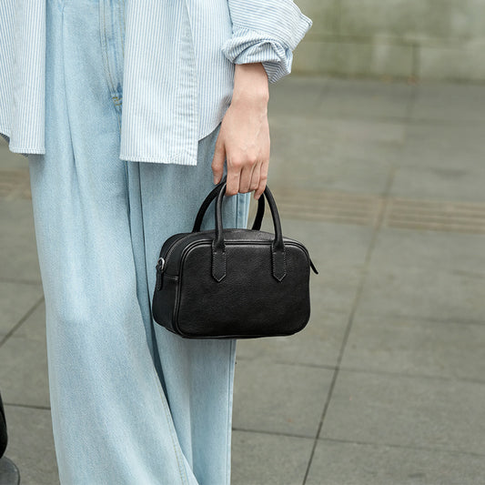 Wide Narrow Top Layer Vegetable Tanning Leather Handbags