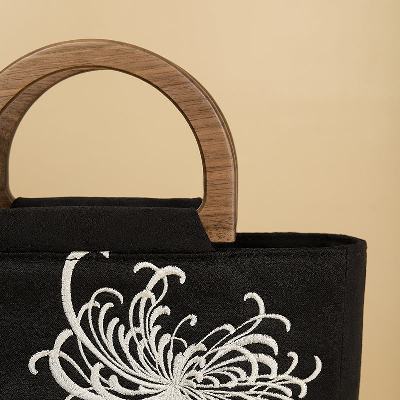 Embroidered Wooden Antique Ethnic Style National Handbags