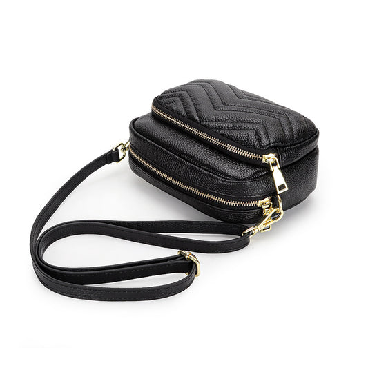 Women's Genuine Leather Korean Fashion Embroidery Soft Crossbody Bags