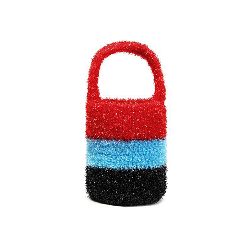 Retro Hand-woven Color Matching Knit Knitted Handbags