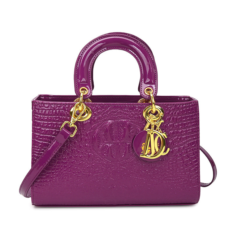 Women's Fashion Portable Crocodile Pattern Diana Shoulder Bags