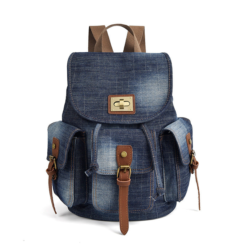 Women's Retro Fashion Denim Canvas College Leisure Backpacks