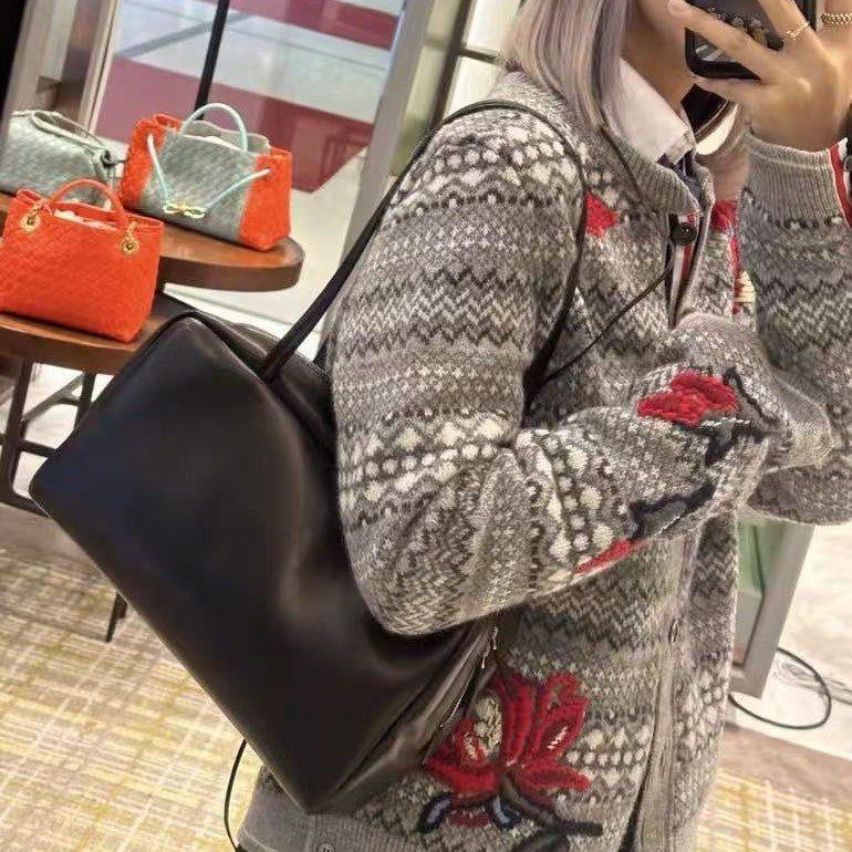 Trendy Women's Bowling Sheepskin Portable Underarm Bags