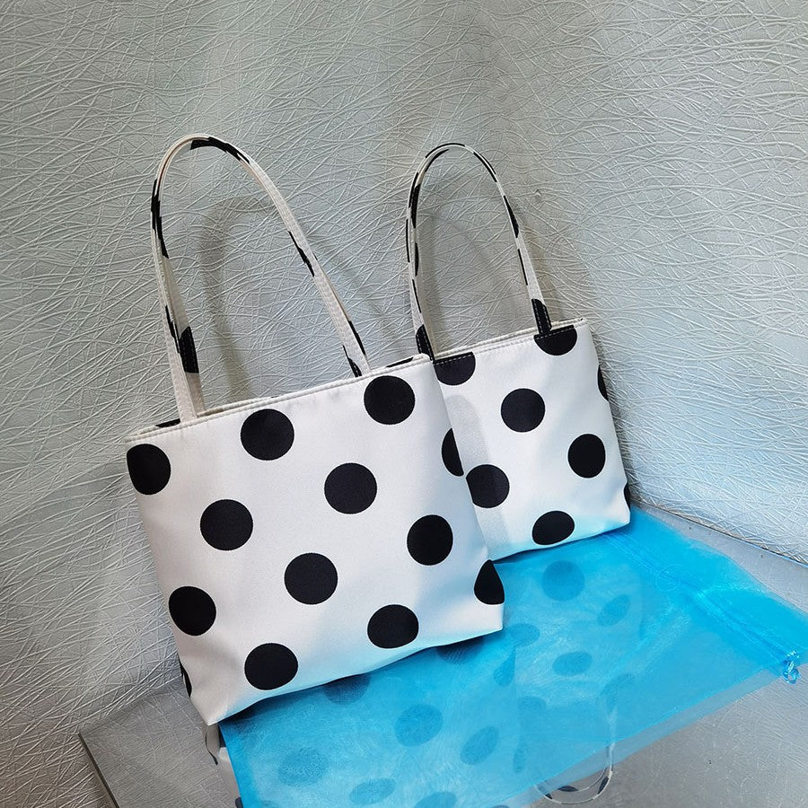 Women's Korean Satin Polka Dot Niche Underarm Bags