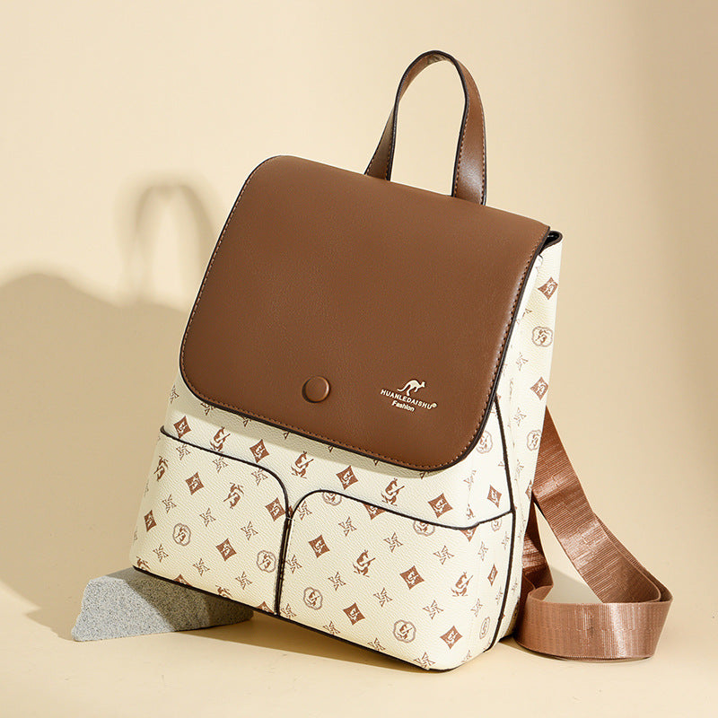 Women's Light Luxury Large Capacity Simple Leisure Soft Backpacks