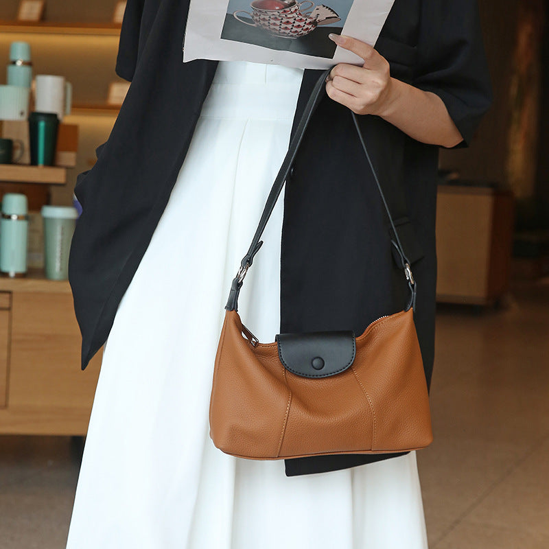 Women's Summer First Layer Cowhide Dumpling Genuine Crossbody Bags
