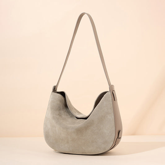 Women's Fashion Retro First Layer Frosted Underarm Crossbody Bags