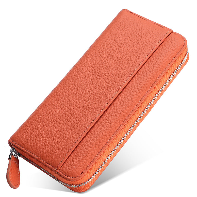 Leather Long Swiping Top Layer Fashion Men's Wallets