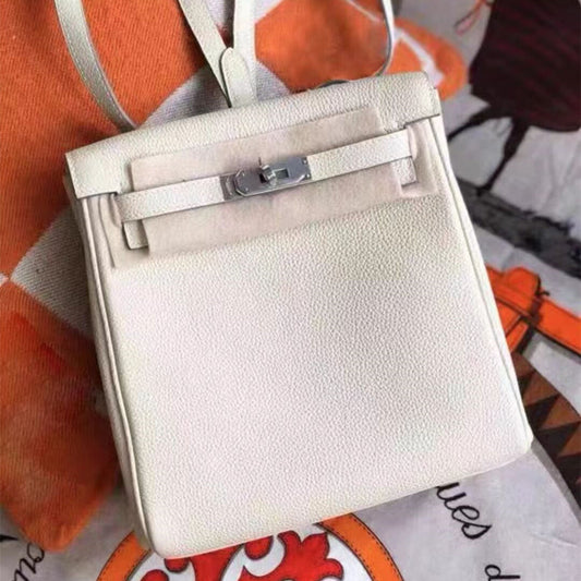Women's Kelly First Layer Lychee Pattern Cowhide Backpacks