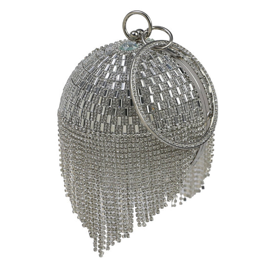 Women's Spherical Diamond Banquet Clutch Formal Dress Evening Bags