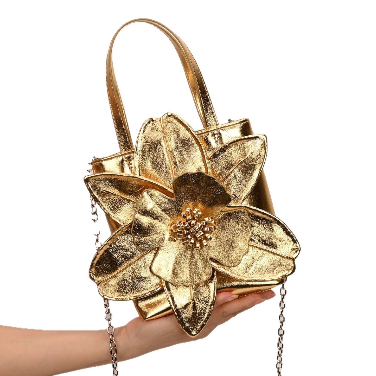 Women's Flower Decorative High-grade Petal Hand Handbags