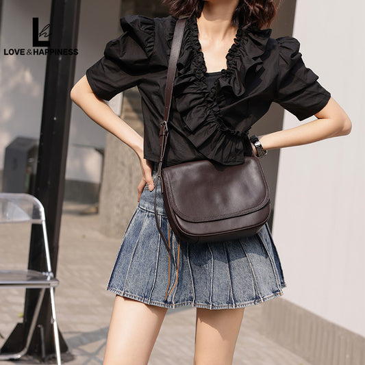 Women's Genuine Leather Fashion Large Capacity Simple Shoulder Bags