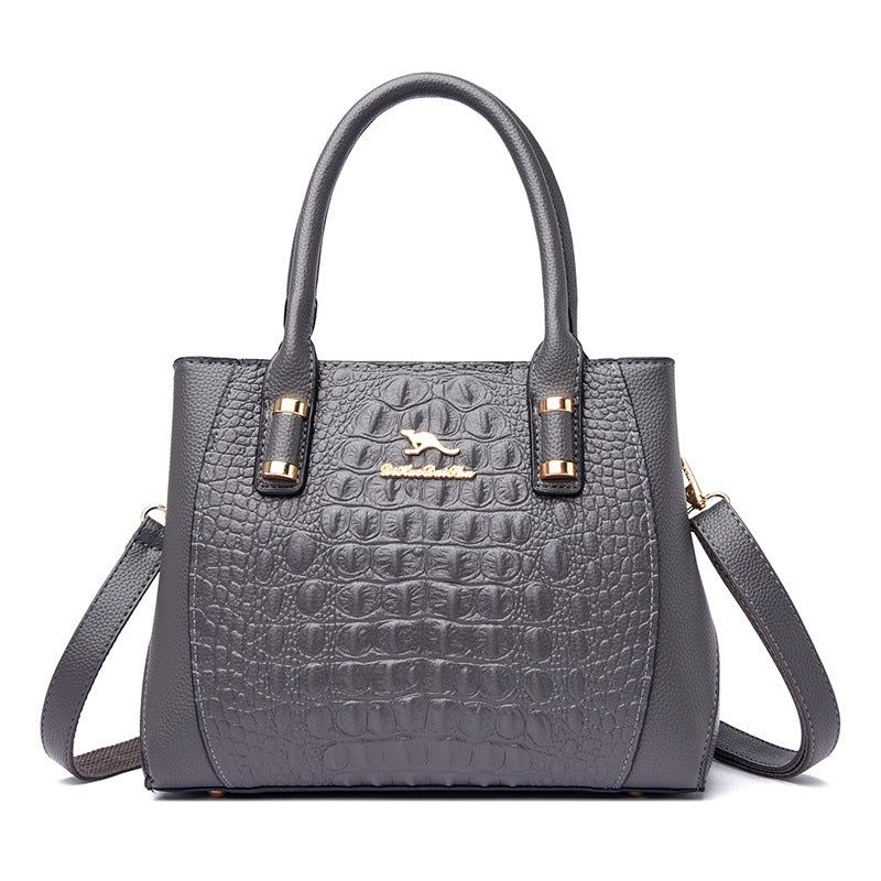 Women's Big Large Capacity Fashion Crocodile Pattern Shoulder Bags