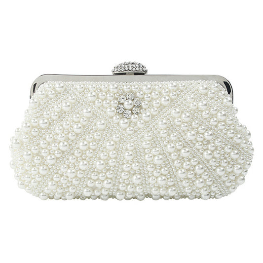 Women's Colorful Moon Pearl Embroidery Hand-held Imitation Evening Bags