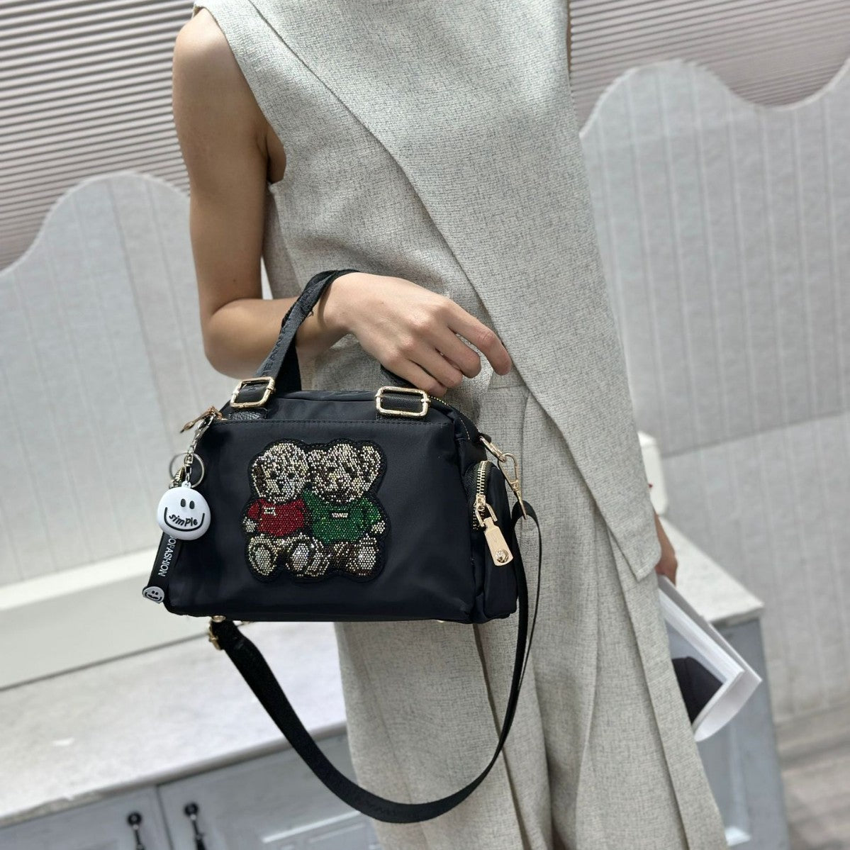Trendy Graceful Women's Rhinestone Bear Design Bags