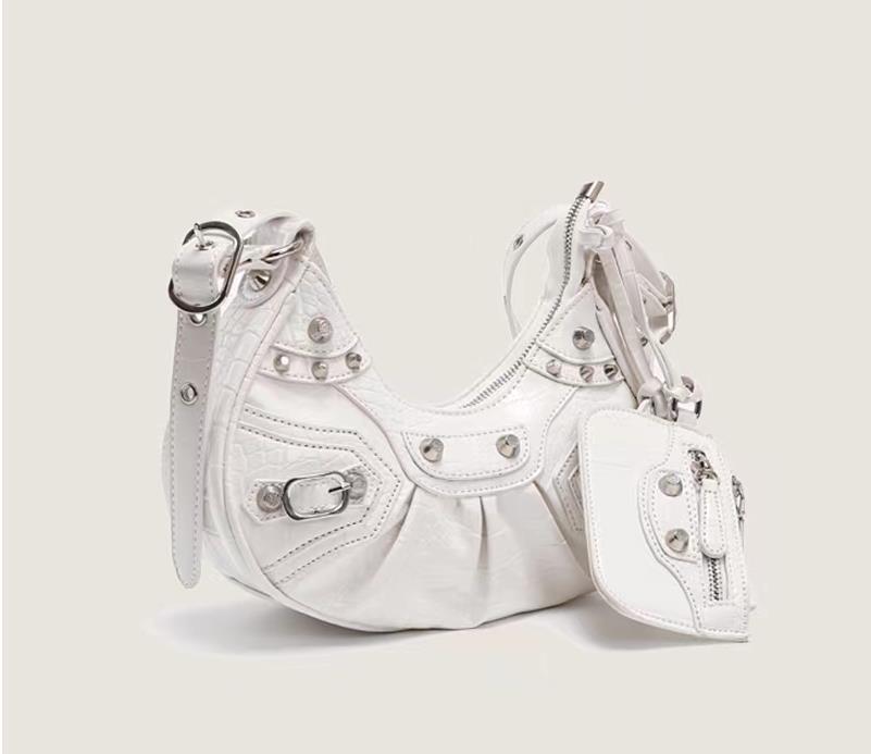 Women's Motorcycle Underarm Rivet Tassel Three-in-one Crossbody Bags