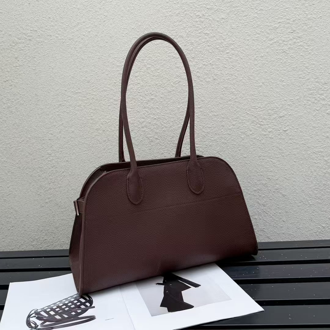 Large Capacity High-grade Lychee Pattern Cowhide Bags