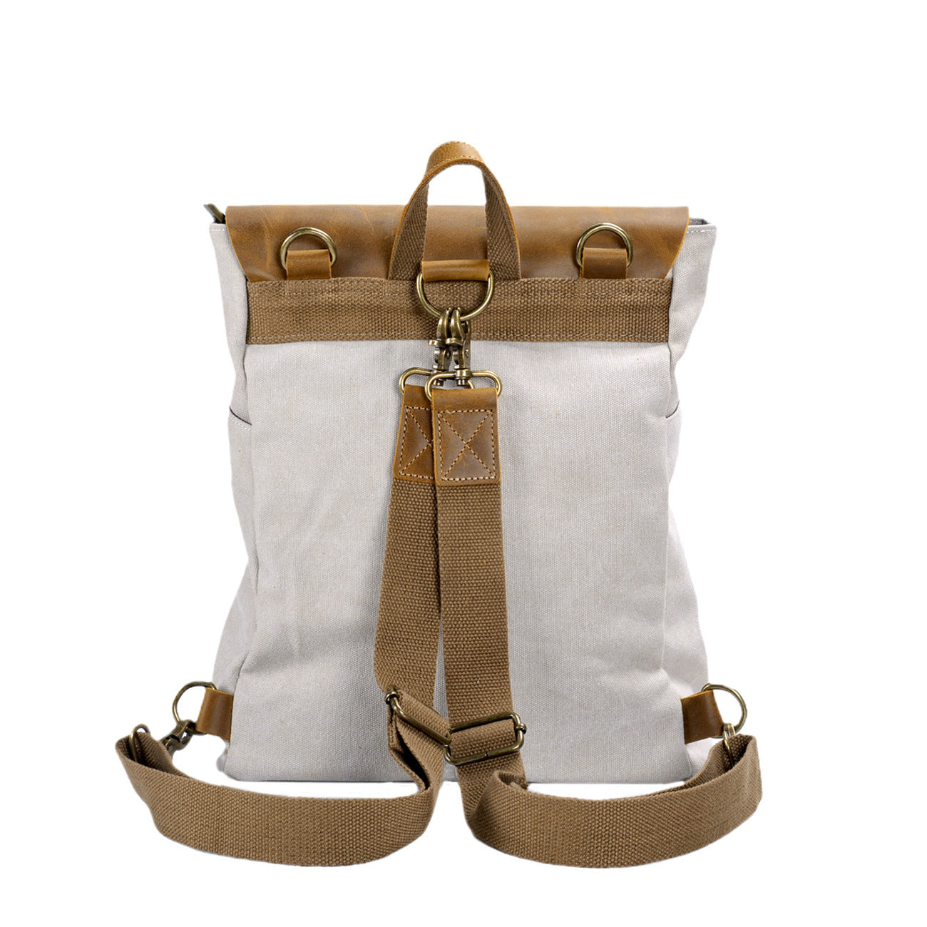 Women's Vintage Canvas Stitched Cowhide Simple Bags