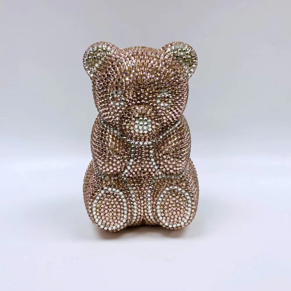 Women's Bear Rhinestone Cartoon Crystal Diamond Dinner Evening Bags