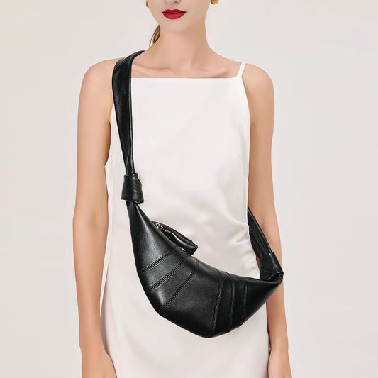 Croissant High-grade Sheepskin Claw Niche Genuine Shoulder Bags