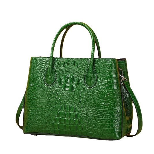 Women's Crocodile Pattern Bone Classic Lady Handbags