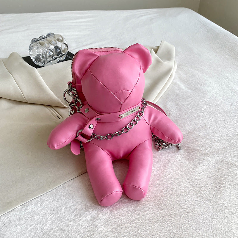 Design Female Super Popular Personality Bear Crossbody Bags