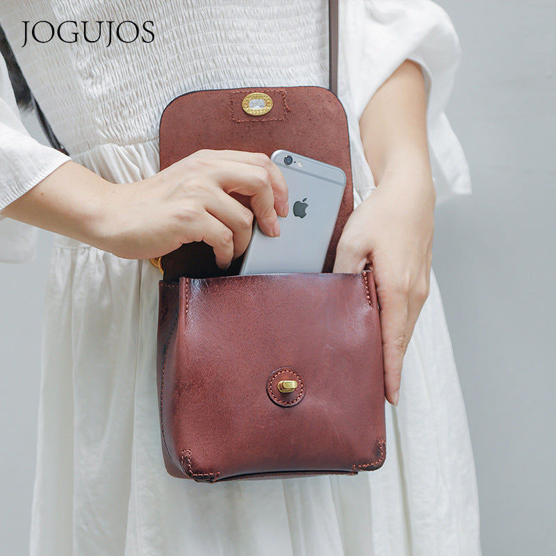 Women's Design Mobile Retro Genuine Leather Shoulder Bags