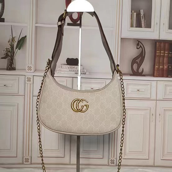 Women's Fashion Printed High-grade Crescent Moon French Crossbody Bags