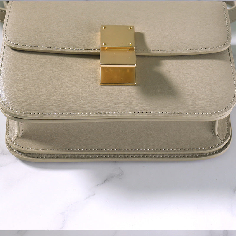 Women's Rub Grain Cowhide Leather Retro Toothpick Crossbody Bags
