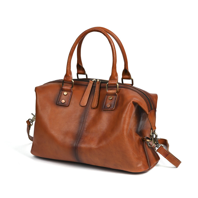 Women's First Layer Cowhide Adjustable Large Capacity Business Style Handbags