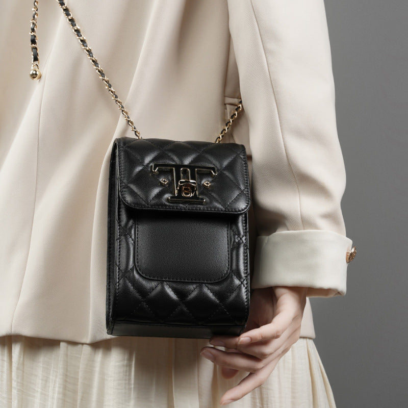 Women's First Layer Leather Genuine Chain High Crossbody Bags
