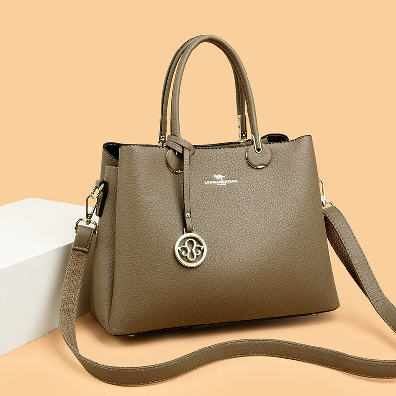 Women's Simple Fashion Large Capacity Soft Leather Handbags