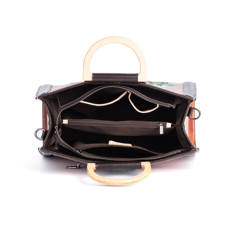 Women's Layer Cowhide Like Fish In Water Shoulder Bags